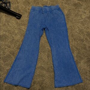Blue Flared Corduroy Pants